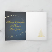 Abstrakter Weihnachtsbaum Blue Moderne Weihnachtsk Feiertagskarte (Innenseite)