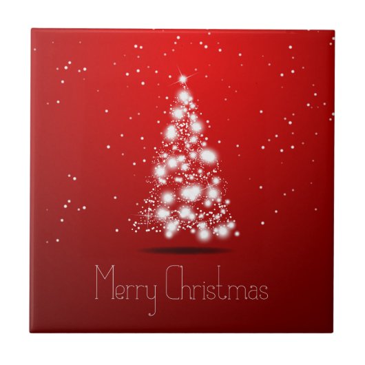 Abstrakter Weihnachtsbaum Fliese (Vorderseite)