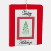 Abstrakter Weihnachtsbaum glückliche Ferien Keramikornament (Rechts)