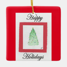 Abstrakter Weihnachtsbaum glückliche Ferien Keramikornament