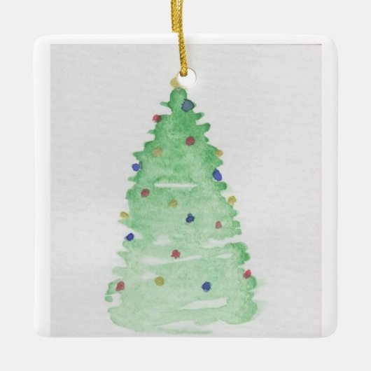 Abstrakter Weihnachtsbaum Keramikornament (Vorderseite)