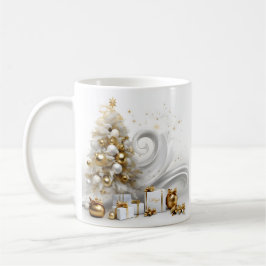 Abstrakter Weihnachtsbaum mit Goldakzenten Kaffeetasse