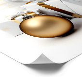 Abstrakter Weihnachtsbaum mit Goldakzenten Poster (Ecke)