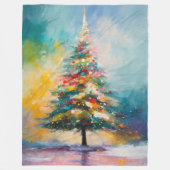 Abstrakter Weihnachtsbaum | Öl-Pastell-Design Fleecedecke (Vorderseite)