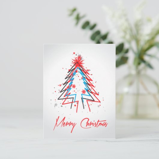 Abstrakter Weihnachtsbaum Postkarte (Stehend Vorderseite)