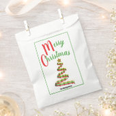 Abstrakter Weihnachtsbaum Rot und Grüne Typografie Geschenktütchen (Ausgeschnitten)
