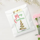 Abstrakter Weihnachtsbaum Rot und Grüne Typografie Geschenktütchen (Versiegelt)