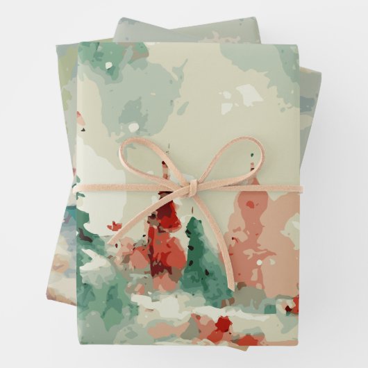 Abstrakter Weihnachtsbaum Set 1 Geschenkpapier Set (Beispiel)