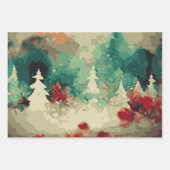 Abstrakter Weihnachtsbaum Set 3 Geschenkpapier Set (Vorderseite 3)