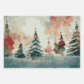 Abstrakter Weihnachtsbaum Set 3 Geschenkpapier Set (Vorderseite 2)