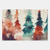 Abstrakter Weihnachtsbaum Set 3 Geschenkpapier Set (Vorderseite)