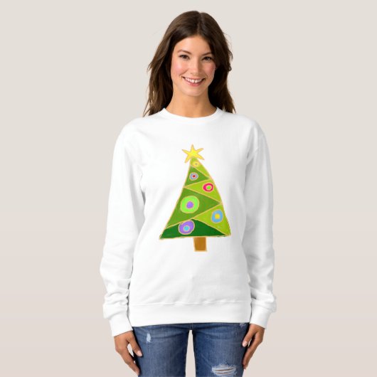 Abstrakter Weihnachtsbaum Sweatshirt (Vorne ganz)