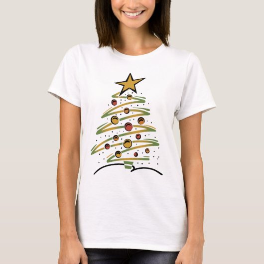 Abstrakter Weihnachtsbaum T-Shirt (Vorderseite)