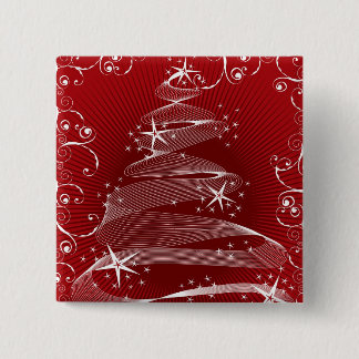 Abstrakter Weihnachtsbaum-Wirbel Feiertage-Button Button