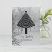 Abstrakter Weihnachtsbaumbetrieb Einladung (Stehend Vorderseite)