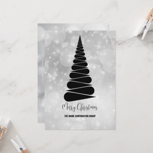 Abstrakter Weihnachtsbaumbetrieb Einladung (Vorderseite/Rückseite Beispiel)