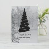 Abstrakter Weihnachtsbaumbetrieb Einladung (Stehend Vorderseite)