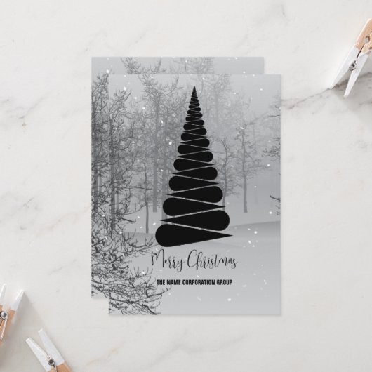 Abstrakter Weihnachtsbaumbetrieb Einladung (Vorderseite/Rückseite Beispiel)