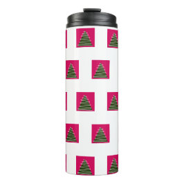 Abstrakter Weihnachtsbaumthermalwäscher Thermosbecher