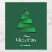 Abstrakter Weihnachtsbaumurlaub Weinetikett (Einzelnes Label)