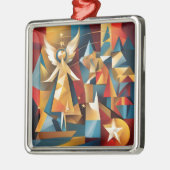 Abstrakter Weihnachtsgel Ornament Aus Metall (Links)