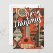 Abstrakter Weihnachtsgrün Postkarte (Vorne/Hinten)