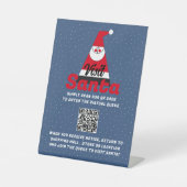Abstrakter Weihnachtsmann, Besuch Santa, QR Code Q Sockelschild (Vorderseite)