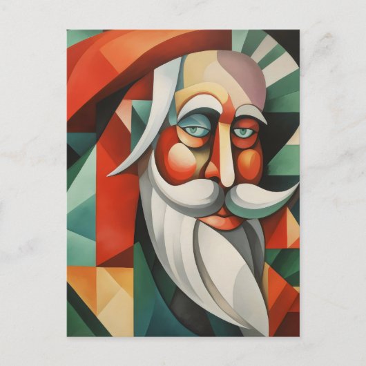 Abstrakter Weihnachtsmann Postkarte (Vorderseite)