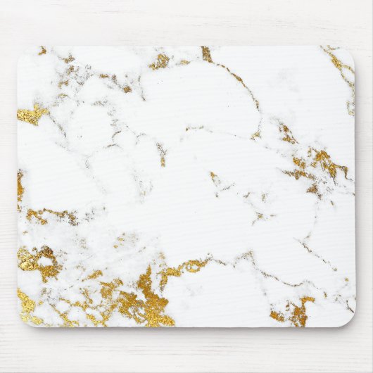 Abstrakter weißer Carrara-Goldmarmor Urban Mousepad (Vorne)