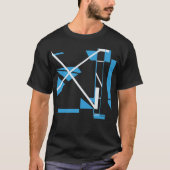 Abstrakter, weißer Diagonal X, geometrischer MCM-L T-Shirt (Vorderseite)