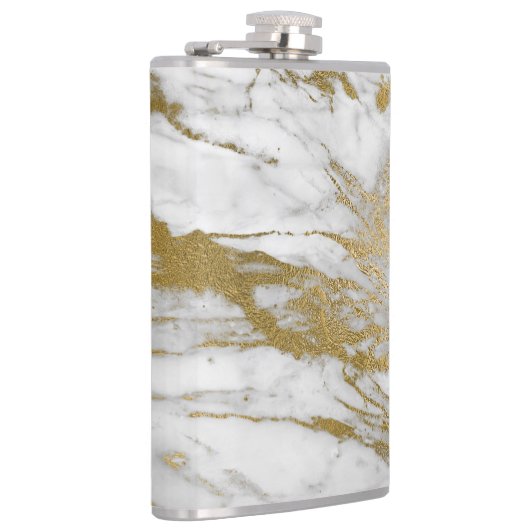 ABSTRAKTER, WEISSER GOLD-STAHLFLASK FLACHMANN (Rechts)