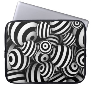 Abstrakter weißer Hintergrund mit Kugeln und schwa Laptopschutzhülle