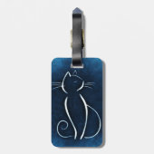 Abstrakter weißer Katzen-Gepäck-Umbau Gepäckanhänger (Rückseite vertikal)