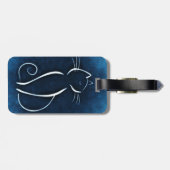 Abstrakter weißer Katzen-Gepäck-Umbau Gepäckanhänger (Rückseite horizontal)