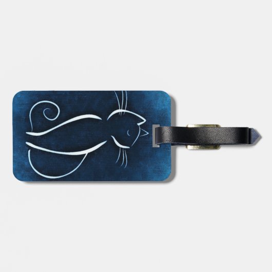 Abstrakter weißer Katzen-Gepäck-Umbau Gepäckanhänger (Rückseite horizontal)