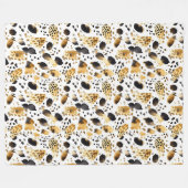 Abstrakter Weißer Leopard Fleecedecke (Vorderseite (Horizontal))
