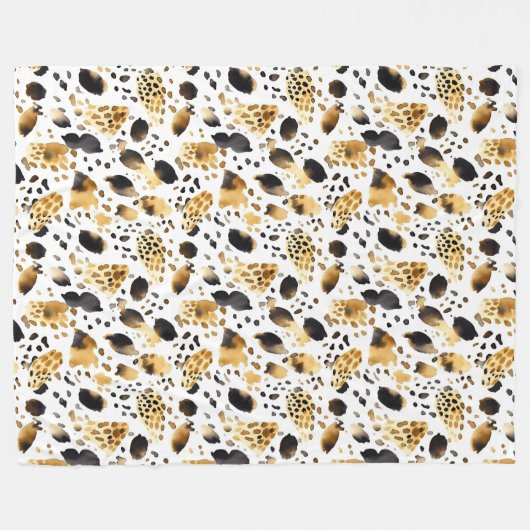 Abstrakter Weißer Leopard Fleecedecke (Vorderseite (Horizontal))