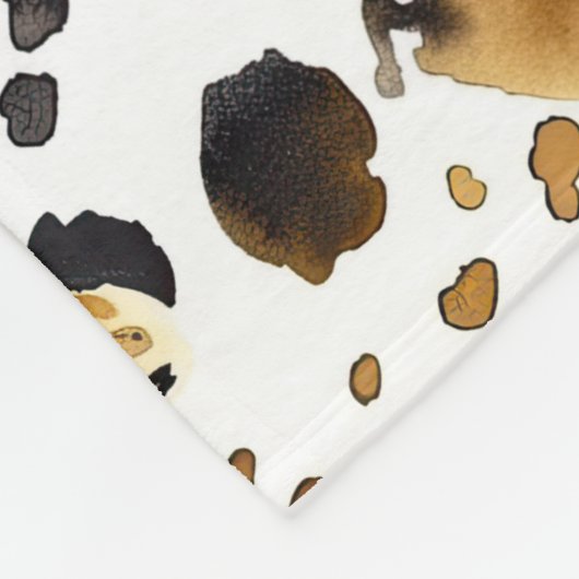 Abstrakter Weißer Leopard Fleecedecke (Ecke)