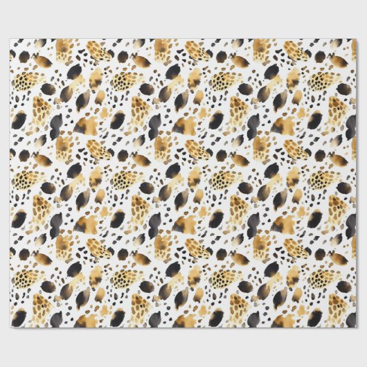 Abstrakter Weißer Leopard Geschenkpapier (Flach)