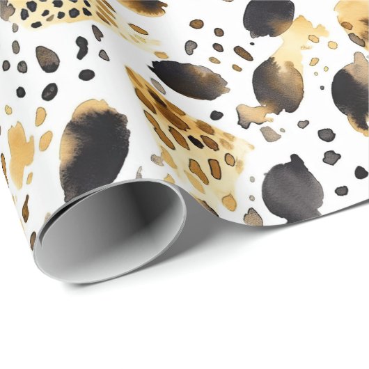Abstrakter Weißer Leopard Geschenkpapier (Rolleneckpunkt)