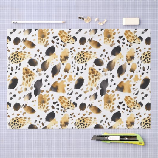 Abstrakter Weißer Leopard Seidenpapier (Handwerk)