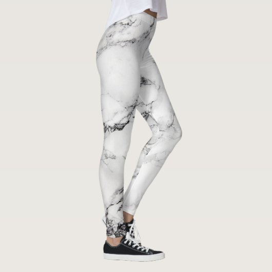 Abstrakter weißer Marmor Leggings (Rechts)