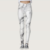 Abstrakter weißer Marmor Leggings (Vorderseite)