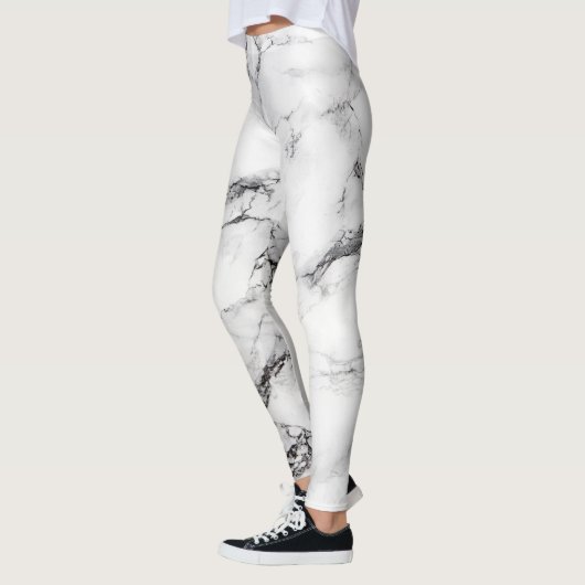 Abstrakter weißer Marmor Leggings (Links)