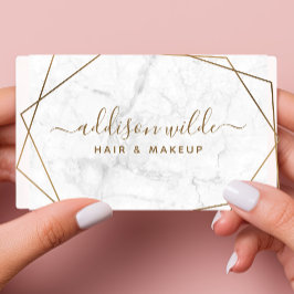 Abstrakter weißer Marmor mit geometrischer Geometr Visitenkarte