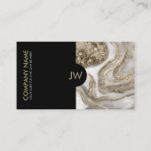 Abstrakter weißer Marmor und Gold Visitenkarte (Vorderseite)