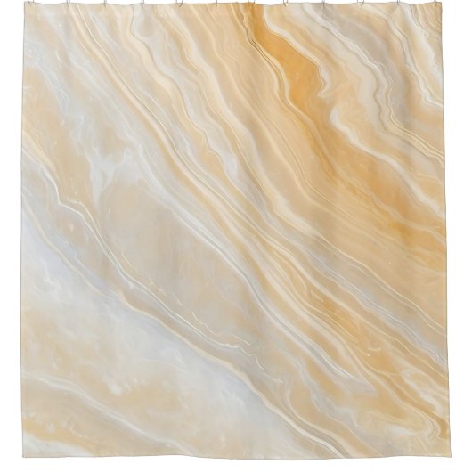 Abstrakter, weißer Orangenmarmor Duschvorhang (Vorderseite)