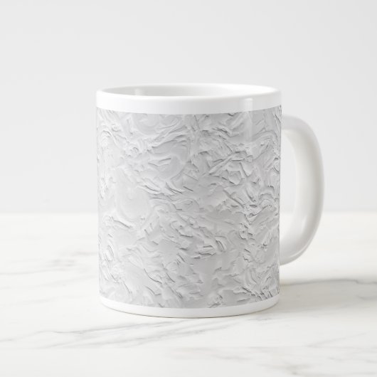 Abstrakter, weißer Stein, einfarbig Jumbo-Tasse (Vorderseite Rechts)