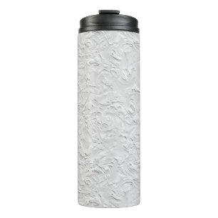 Abstrakter, weißer Stein, einfarbig Thermosbecher