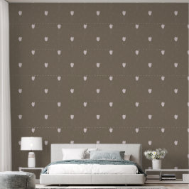 Abstrakter weißer Tulip und Herz auf Earthy Brown Tapete